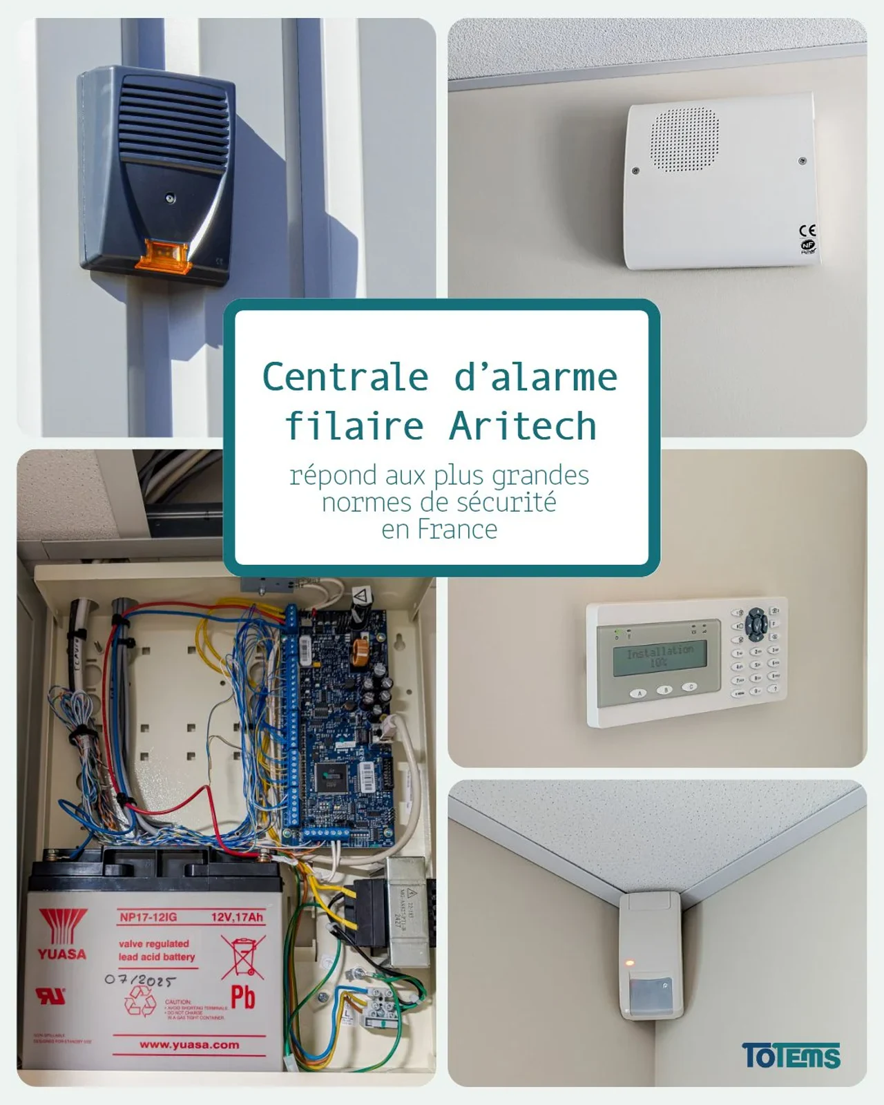 Clavier et détecteur alarme installés en intérieur